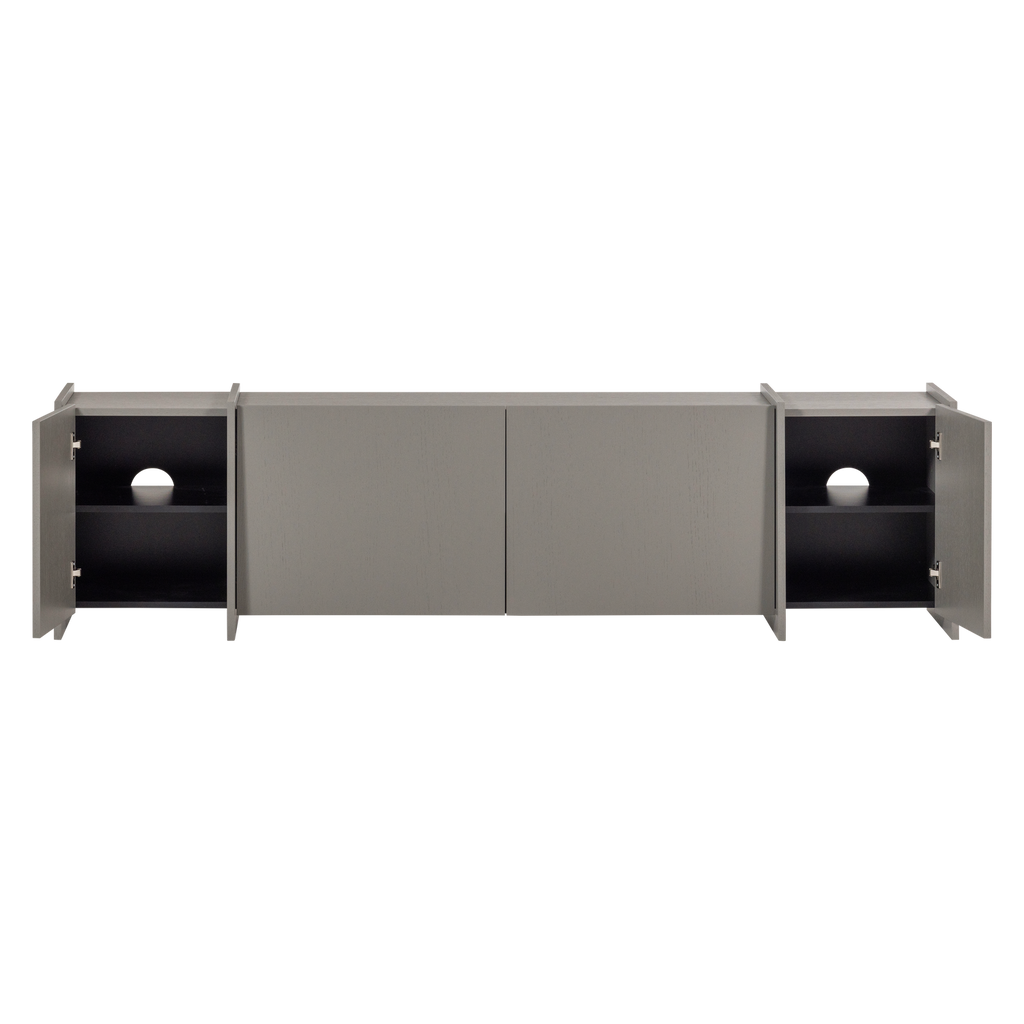 BROCK TV UNIT 200 CM ASH VENEER WARM GREY [fsc]