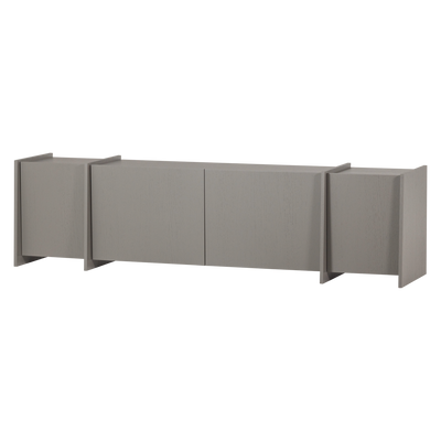 BROCK TV UNIT 200 CM ASH VENEER WARM GREY [fsc]