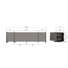 Laden Sie das Bild in den Galerie-Viewer, BROCK TV UNIT 200 CM ASH VENEER WARM GREY [fsc]