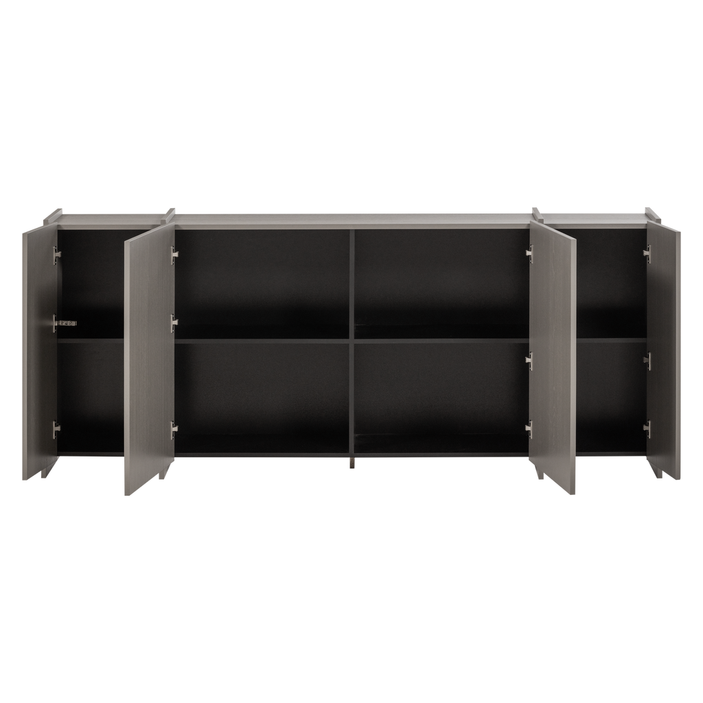 BROCK SIDEBOARD 200 CM ASH VENEER WARM GREY [fsc]
