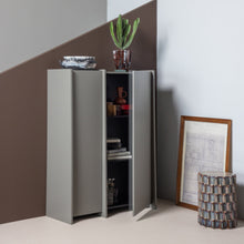 Laden Sie das Bild in den Galerie-Viewer, BROCK 2-DOORS CABINET ASH VENEER WARM GREY [fsc]