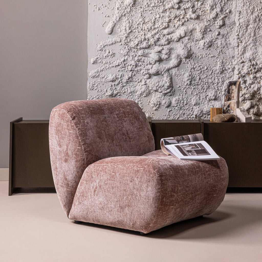 NOMU ARMCHAIR CRAQUELE VELVET LIGHT PINK [fsc]