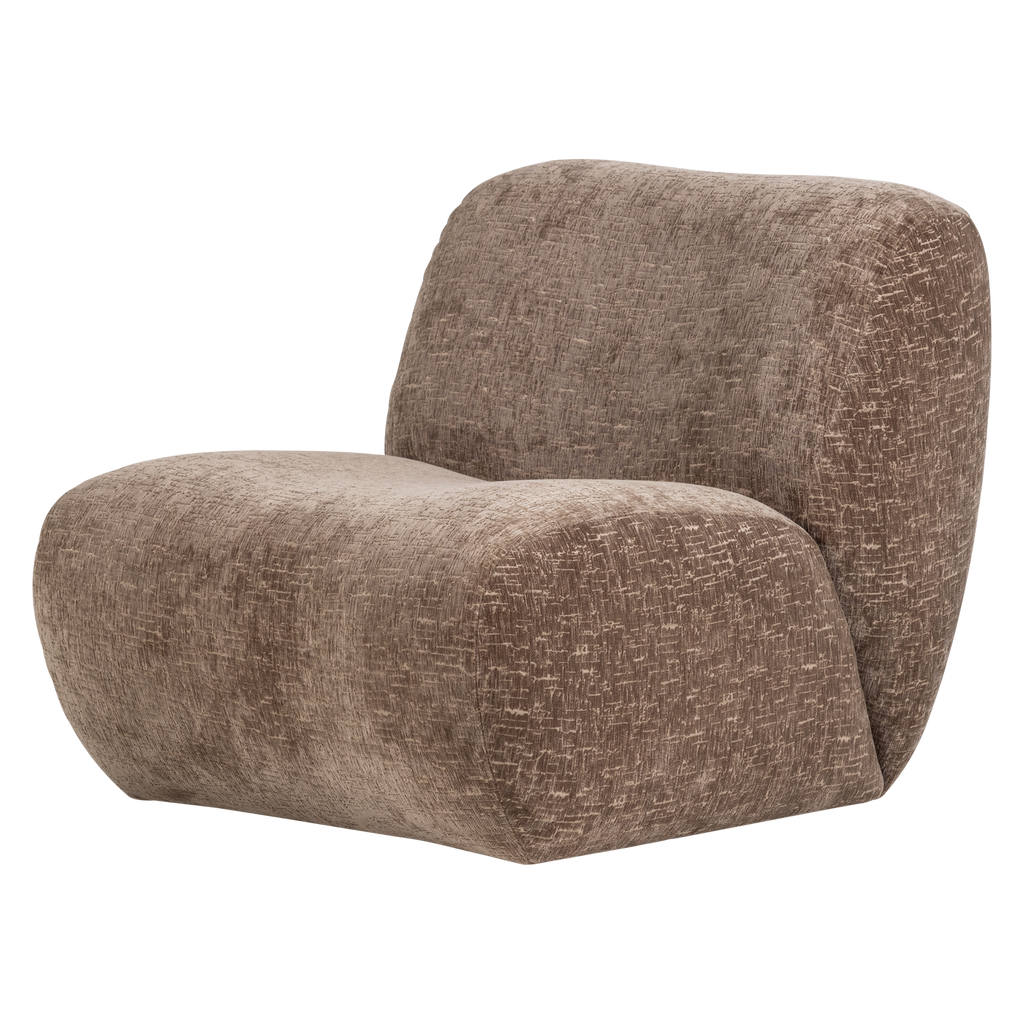 NOMU ARMCHAIR CRAQUELE VELVET LIGHT BROWN [fsc]