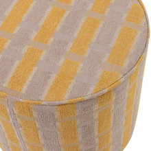 Load image into Gallery viewer, SARLI POUF HIGH CHENILLE TAUPE/YELLOW [fsc]