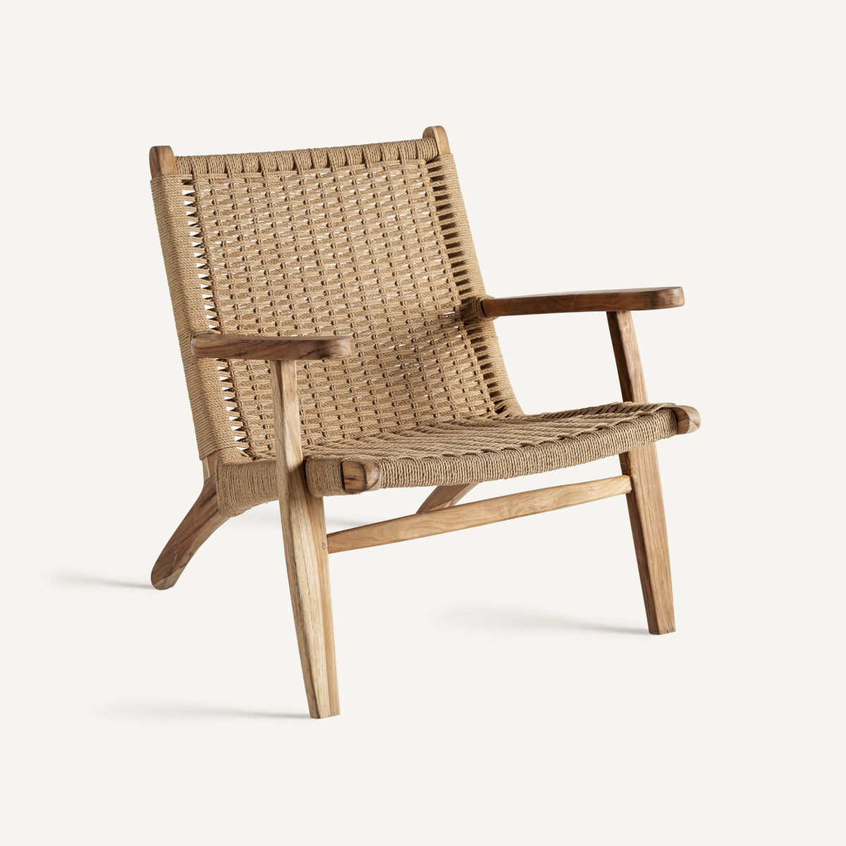 Teak and rope Armchair