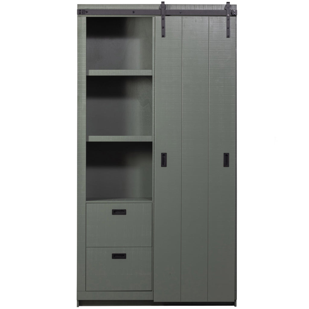 SLIDE BARN CABINET ROUGH SAWN PINE SOAP [fsc]