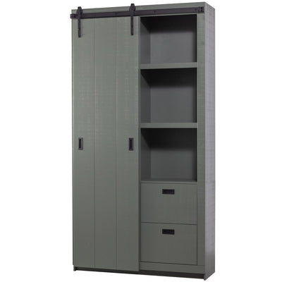 SLIDE BARN CABINET ROUGH SAWN PINE SOAP [fsc]