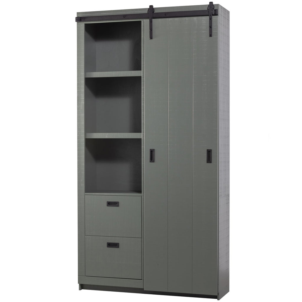 SLIDE BARN CABINET ROUGH SAWN PINE SOAP [fsc]