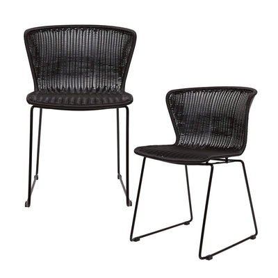 WINGS GARDEN CHAIR BLACK - SET OF 2