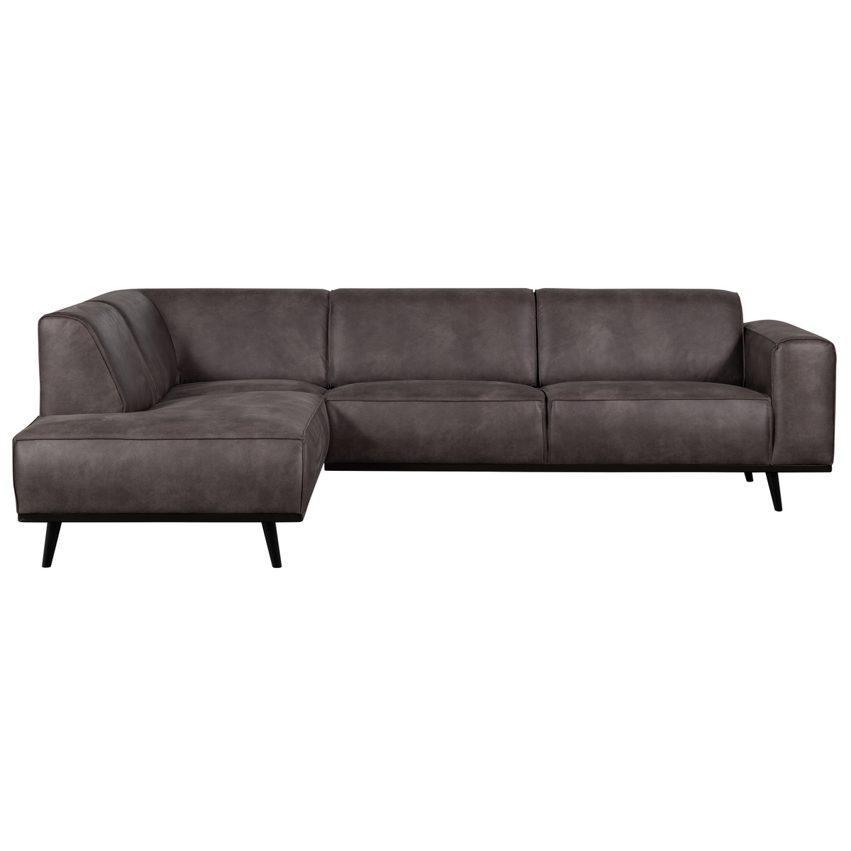 STATEMENT CORNER SOFA LEFT ECO LEATHER DARK GREY