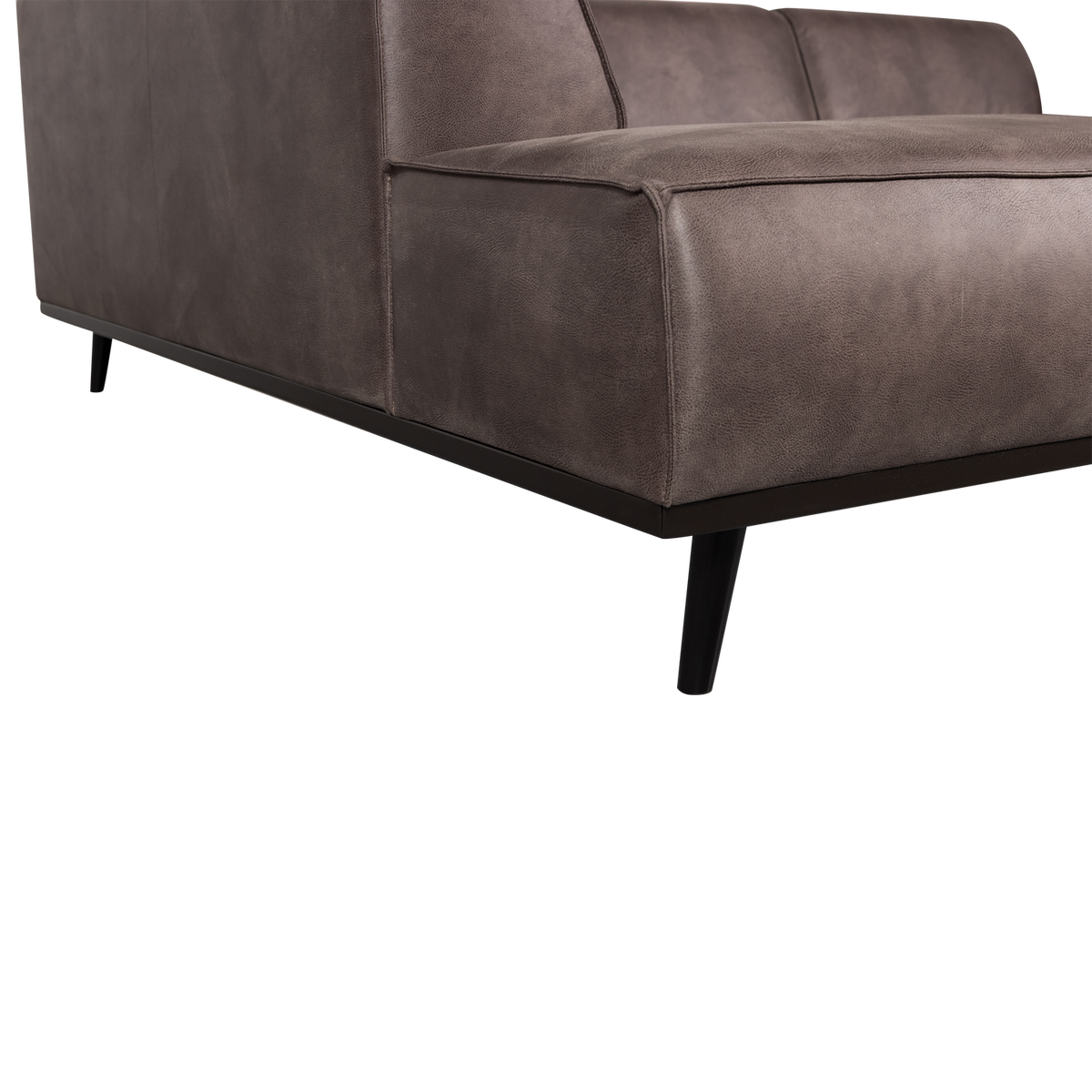 STATEMENT CORNER SOFA LEFT ECO LEATHER DARK GREY