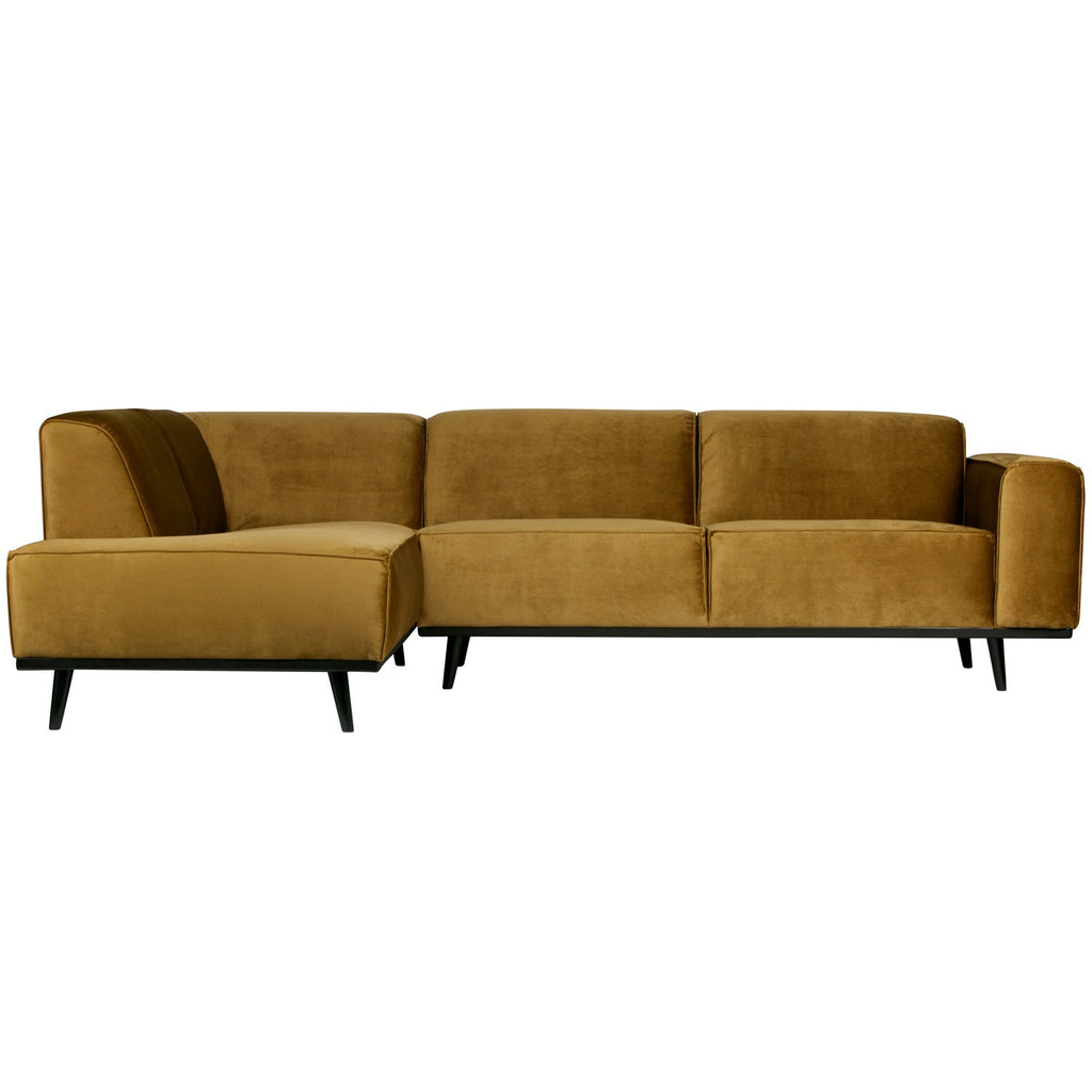 STATEMENT CORNER SOFA LEFT VELVET HONEY YELLOW