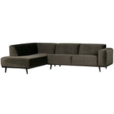 STATEMENT CORNER SOFA LEFT VELVET WARM GREEN