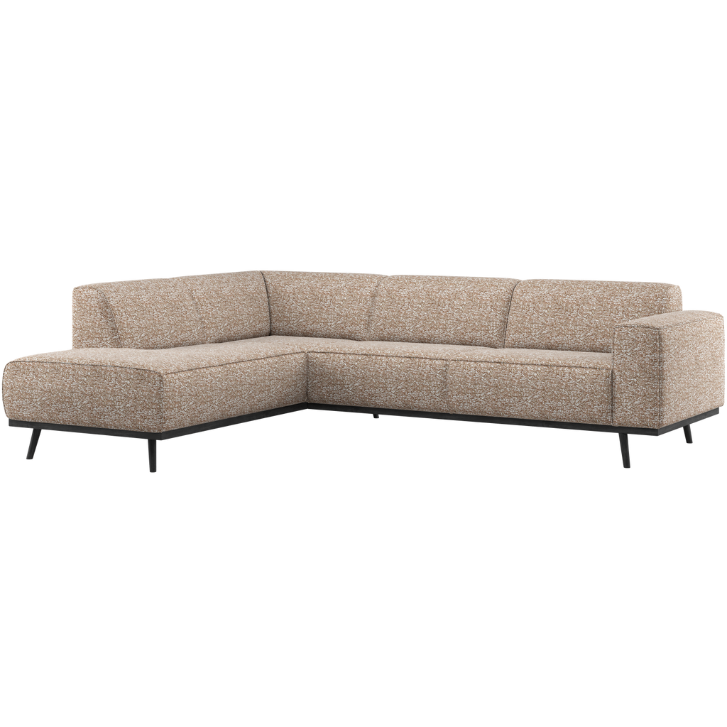STATEMENT CORNER SOFA LEFT LIGHT BROWN MELANGE