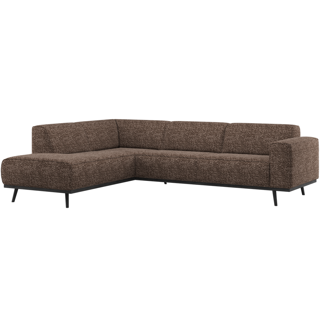 STATEMENT CORNER SOFA LEFT BROWN MELANGE