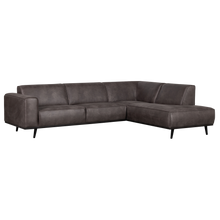 Laden Sie das Bild in den Galerie-Viewer, STATEMENT CORNER SOFA RIGHT ECO LEATHER DARK GREY