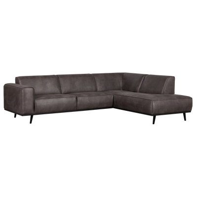 STATEMENT CORNER SOFA RIGHT ECO LEATHER DARK GREY