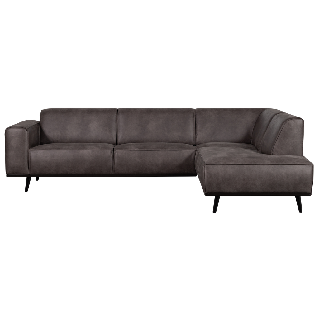 STATEMENT CORNER SOFA RIGHT ECO LEATHER DARK GREY