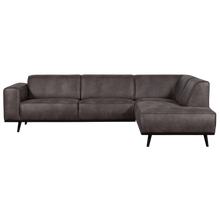 Laden Sie das Bild in den Galerie-Viewer, STATEMENT CORNER SOFA RIGHT ECO LEATHER DARK GREY