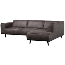 Laden Sie das Bild in den Galerie-Viewer, STATEMENT CORNER SOFA RIGHT ECO LEATHER DARK GREY