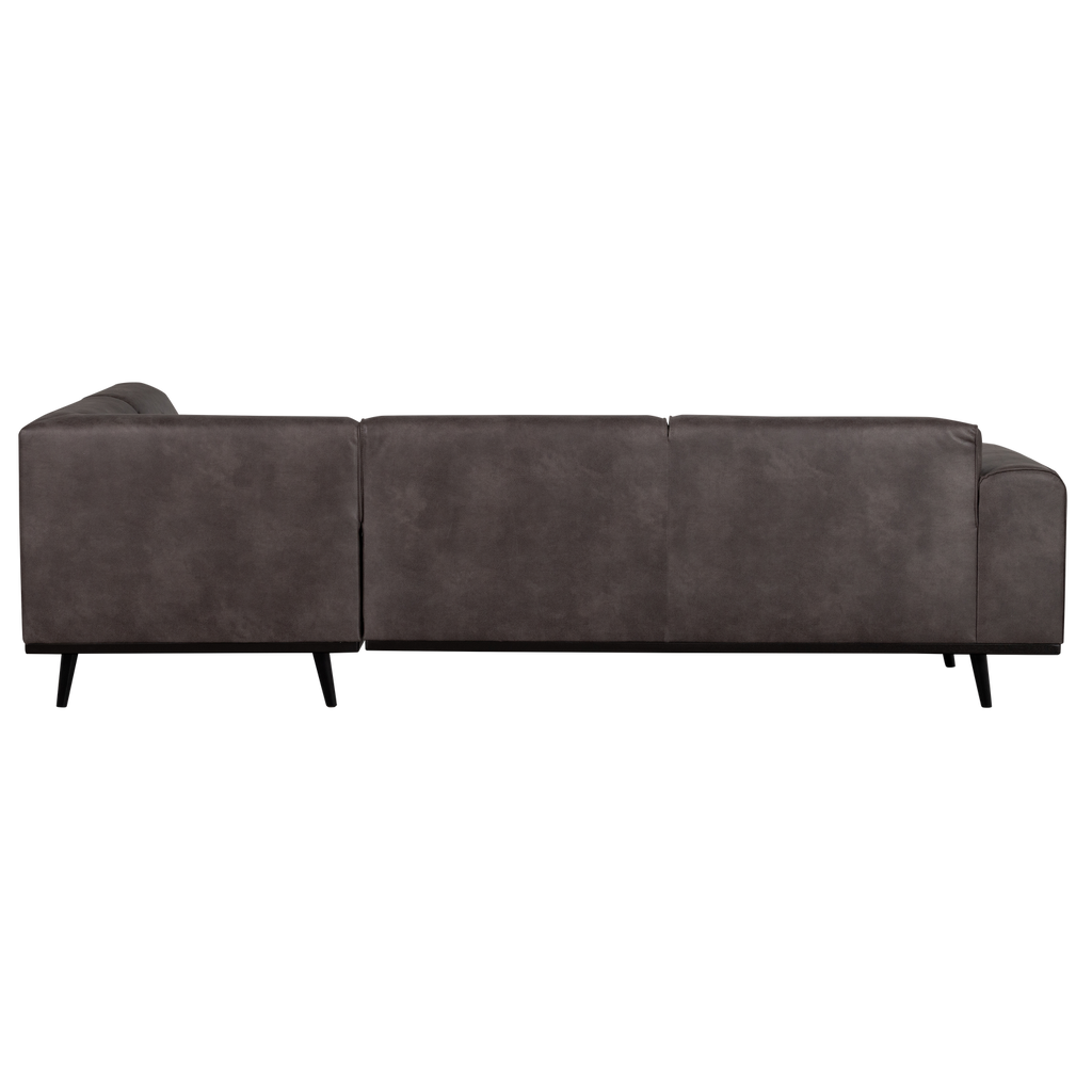 STATEMENT CORNER SOFA RIGHT ECO LEATHER DARK GREY
