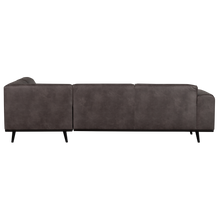 Laden Sie das Bild in den Galerie-Viewer, STATEMENT CORNER SOFA RIGHT ECO LEATHER DARK GREY