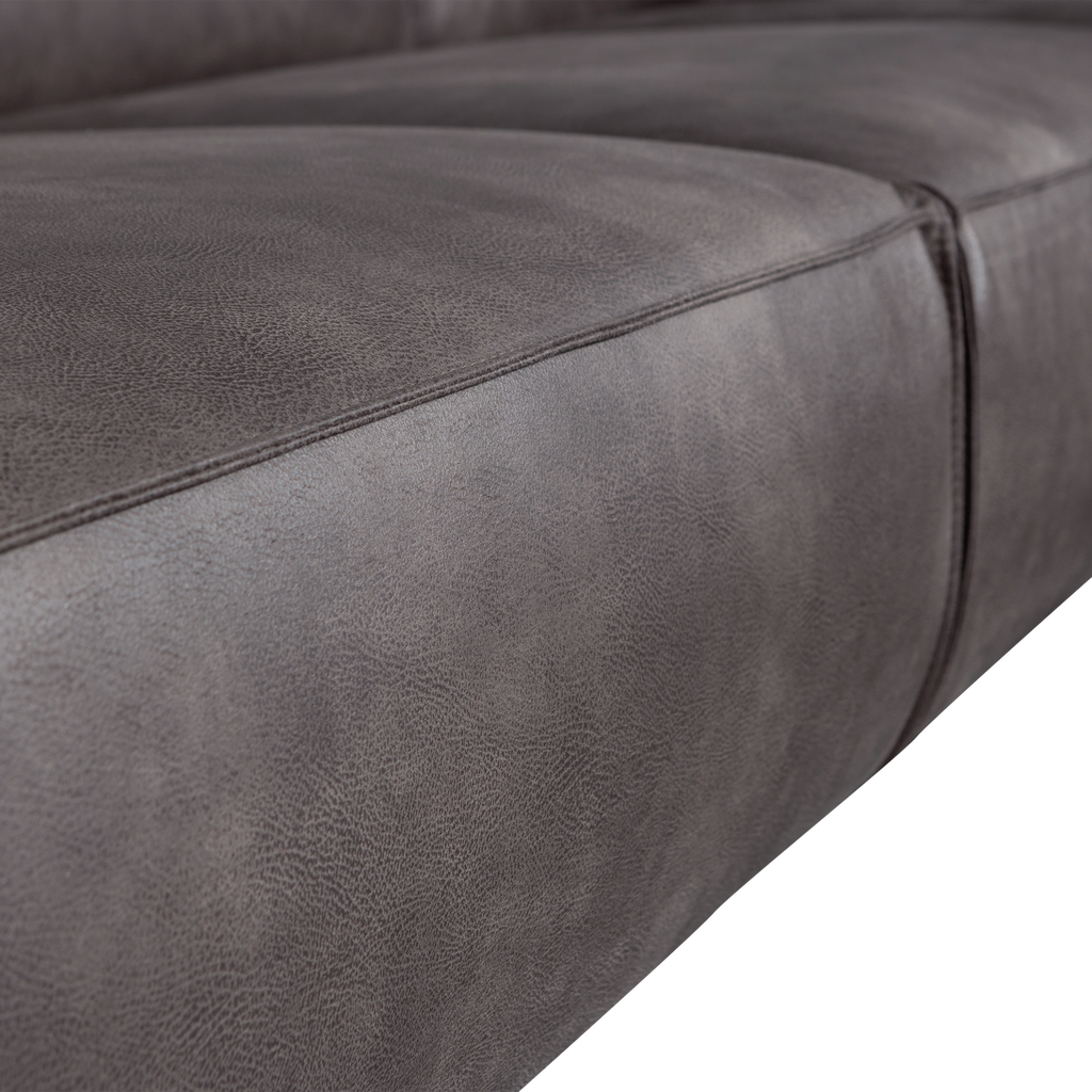 STATEMENT 4-SEATER SOFA XL 372 CM ECO LEATHER DARK GREY