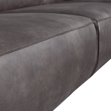 Laden Sie das Bild in den Galerie-Viewer, STATEMENT 4-SEATER SOFA XL 372 CM ECO LEATHER DARK GREY