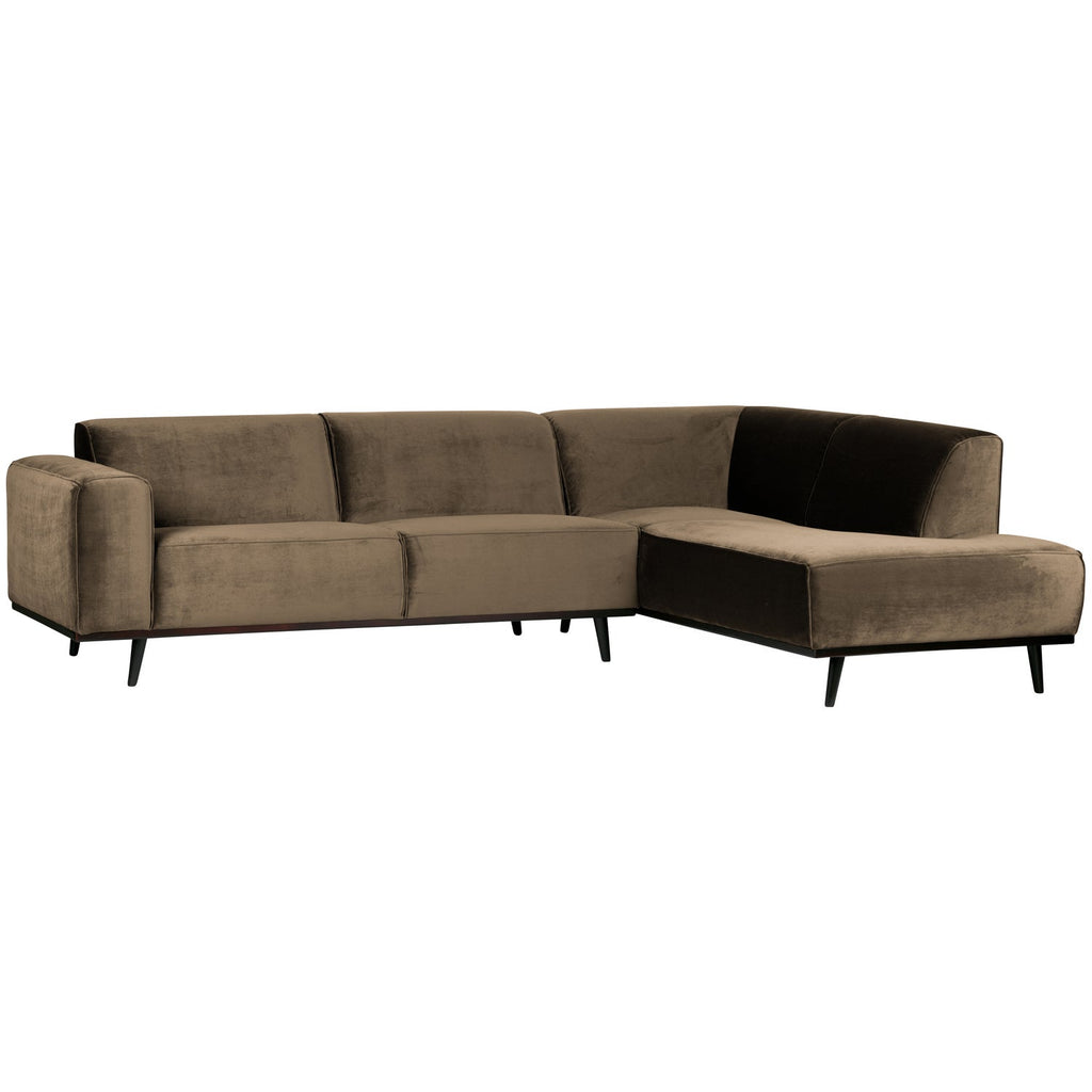 STATEMENT CORNER SOFA RIGHT VELVET TAUPE