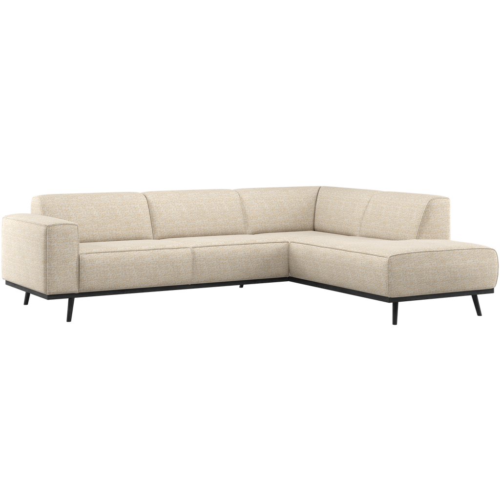 STATEMENT CORNER SOFA RIGHT BEIGE MELANGE