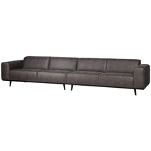Laden Sie das Bild in den Galerie-Viewer, STATEMENT 4-SEATER SOFA XL 372 CM ECO LEATHER DARK GREY