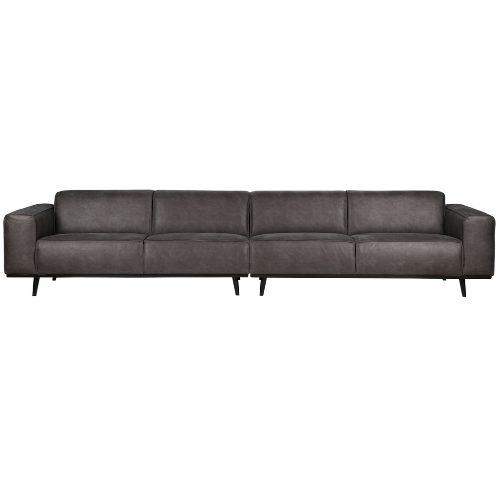 STATEMENT 4-SEATER SOFA XL 372 CM ECO LEATHER DARK GREY