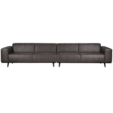 Laden Sie das Bild in den Galerie-Viewer, STATEMENT 4-SEATER SOFA XL 372 CM ECO LEATHER DARK GREY