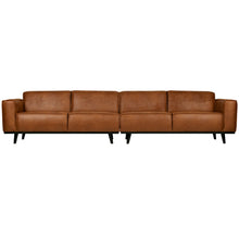 Laden Sie das Bild in den Galerie-Viewer, STATEMENT 4-SEATER SOFA XL 372 CM ECO LEATHER COGNAC