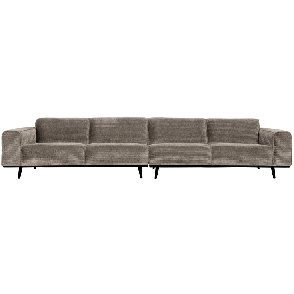 STATEMENT 4-SEATER SOFA XL 372 CM RIB FABRIC CLAY GREY