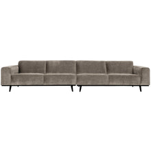 Laden Sie das Bild in den Galerie-Viewer, STATEMENT 4-SEATER SOFA XL 372 CM RIB FABRIC CLAY GREY