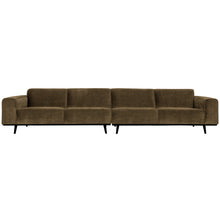 Laden Sie das Bild in den Galerie-Viewer, STATEMENT 4-SEATER SOFA XL 372 CM RIB FABRIC OLIVE GREEN