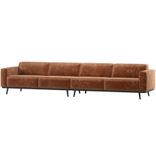 Laden Sie das Bild in den Galerie-Viewer, STATEMENT 4-SEATER SOFA XL 372 CM CHENILLE VELVET TERRA