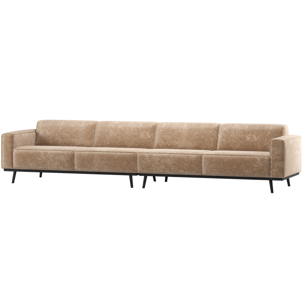STATEMENT 4-SEATER SOFA XL 372 CM CHENILLE VELVET PEACH PINK