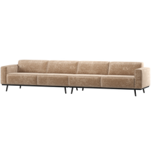 Laden Sie das Bild in den Galerie-Viewer, STATEMENT 4-SEATER SOFA XL 372 CM CHENILLE VELVET PEACH PINK
