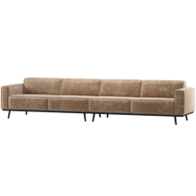 Laden Sie das Bild in den Galerie-Viewer, STATEMENT 4-SEATER SOFA XL 372 CM CHENILLE VELVET TAUPE