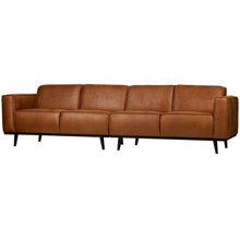 Cargar imagen en el visor de la galería, STATEMENT 4-SEATER SOFA 280 CM ECO LEATHER COGNAC