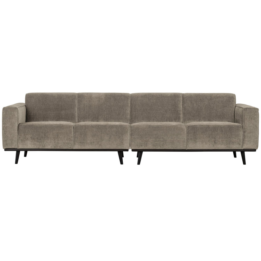 STATEMENT 4-SEATER SOFA 280 CM RIB FABRIC CLAY GREY