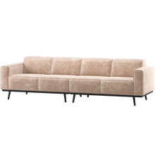 Laden Sie das Bild in den Galerie-Viewer, STATEMENT 4-SEATER SOFA 280 CM CHENILLE VELVET NATURAL