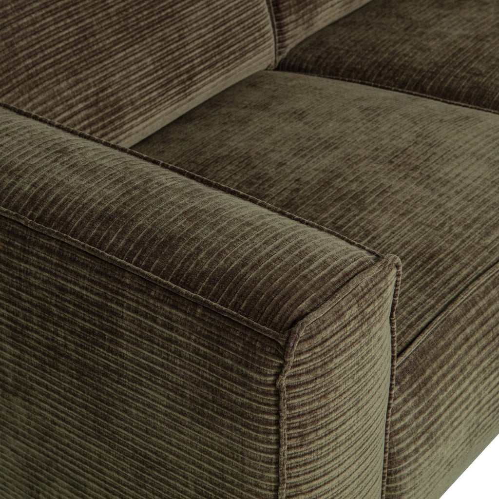STATEMENT 4-SEATER SOFA 280 CM RIB FABRIC WARM GREEN