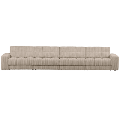 SECOND DATE 4-SEATER RIB FABRIC TRAVERTIN