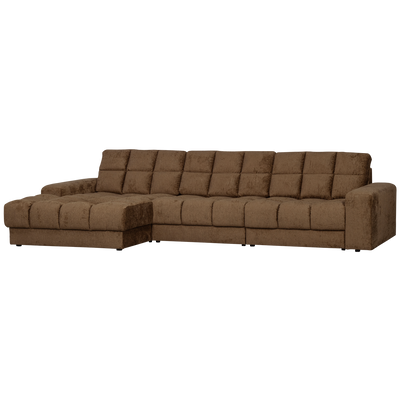 SECOND DATE CHAISE LONGUE LEFT STRUCTURE VELVET BRASS