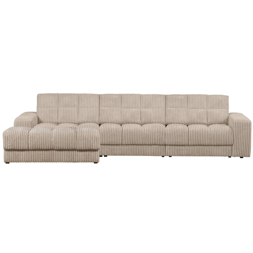 SECOND DATE CHAISE LONGUE LEFT RIB FABRIC TRAVERTIN