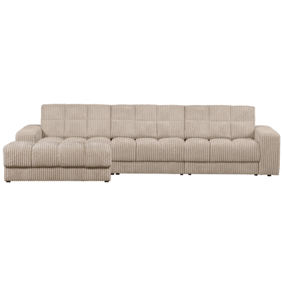 SECOND DATE CHAISE LONGUE LEFT RIB FABRIC TRAVERTIN