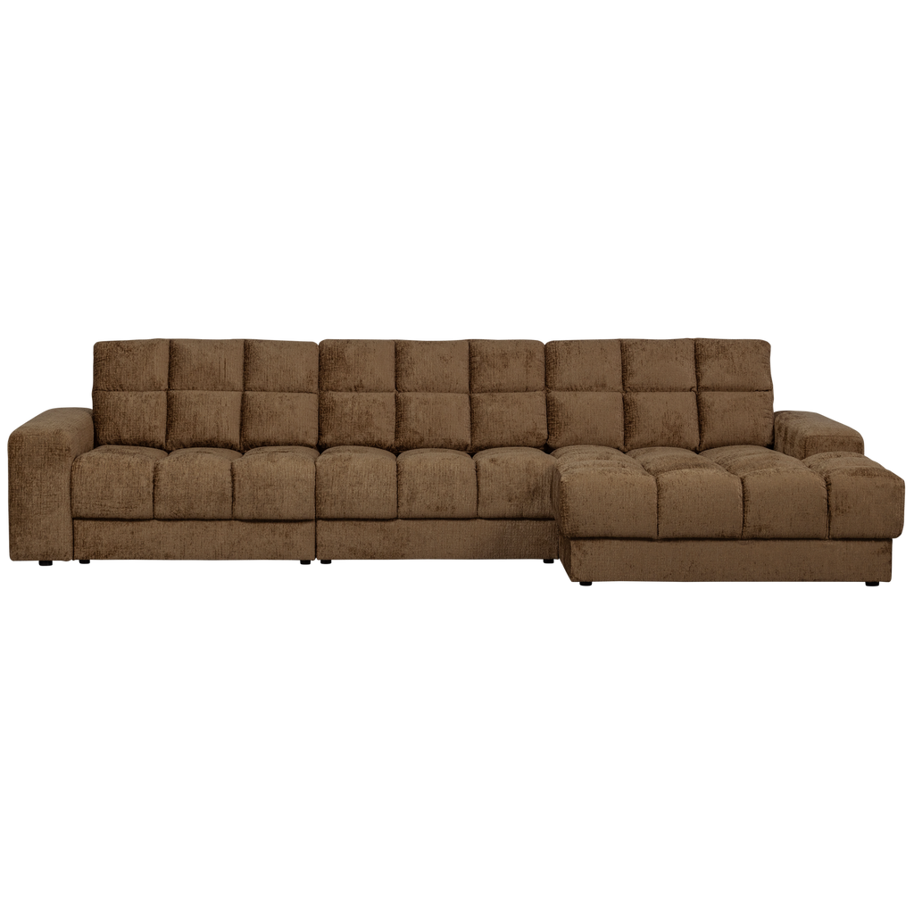 SECOND DATE CHAISE LONGUE RIGHT STRUCTURE VELVET BRASS